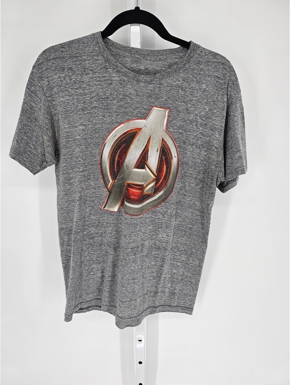 Marvel Avengers Age of Ultron Gray Logo Printed Short Sleeve T-Shirt Size S